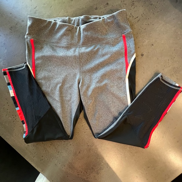 Tail leggings. Black with multi-colored stripes down the side. Size L. - Picture 2 of 10